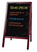 24 Hour Side Walk Sign - Fast production of A-Frame Sign, Sandwich Board, and Rewritible Chalk Board Sign (restaurant)